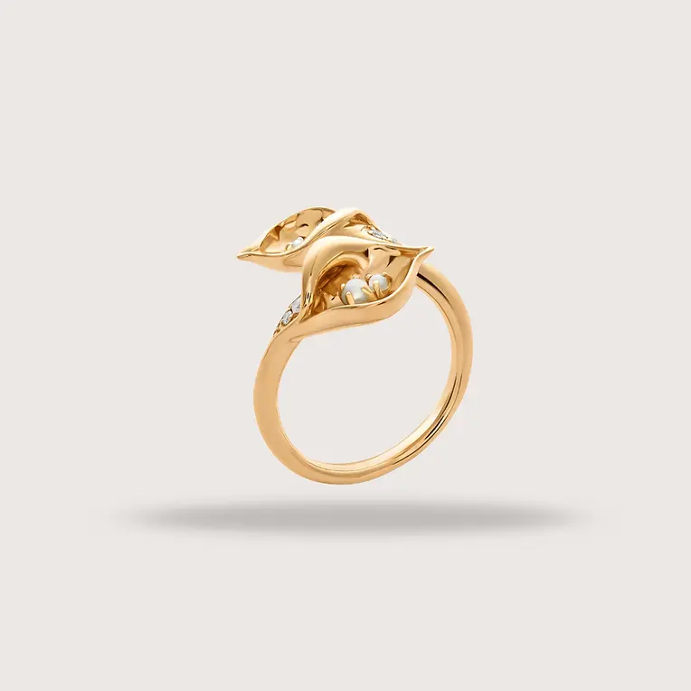Lily Radiance Pearl and Diamond Ring