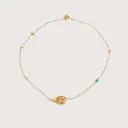 Lily Essence Pearl and Malachite Anklet
